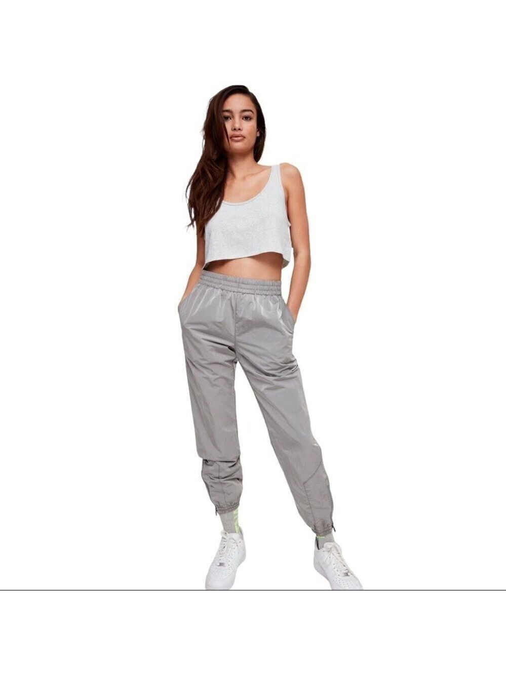 ** TNA Dope Dyed Trackpants in Matte Pearl Grey XXS Like New